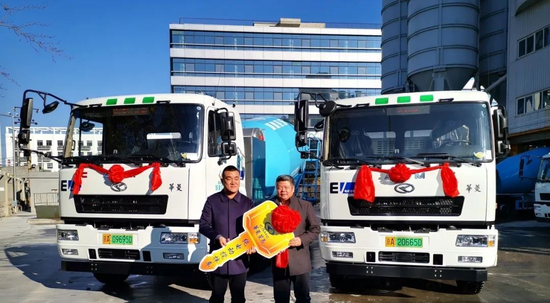 全国首批纯电动混凝土搅拌车投入商业运营参与重点工程