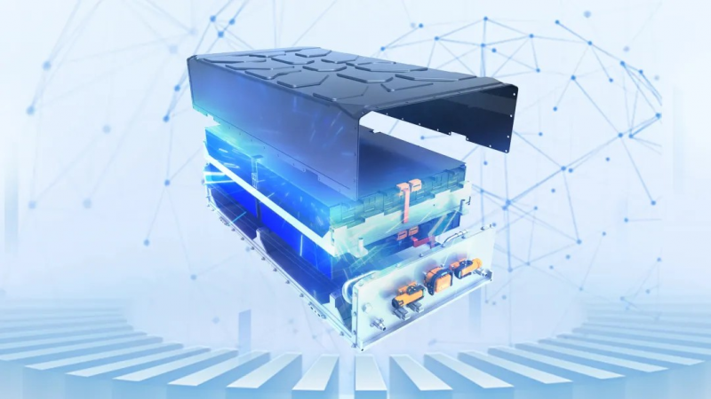 搭载超级快充电芯G刻混动重卡标准箱面世(图2)