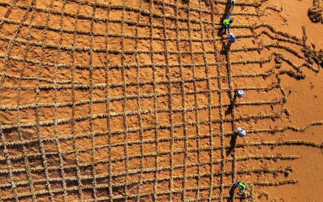 一天“吞”掉40亩沙漠？中国发明的“吞沙巨兽”已在甘肃启用！(图16)